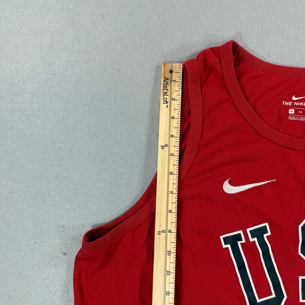 Nike Tank Top Mens 2XL Red Team USA Olympics Sleeveless Embroidered Gym Run - Picture 10 of 10